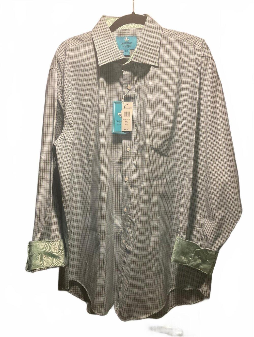 NWT Christian Aujard Mens long sleeve Dress Shirt size XXL